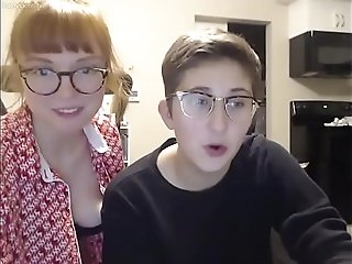 nerdy girl decides to call her new lesbian friend for amazing sex